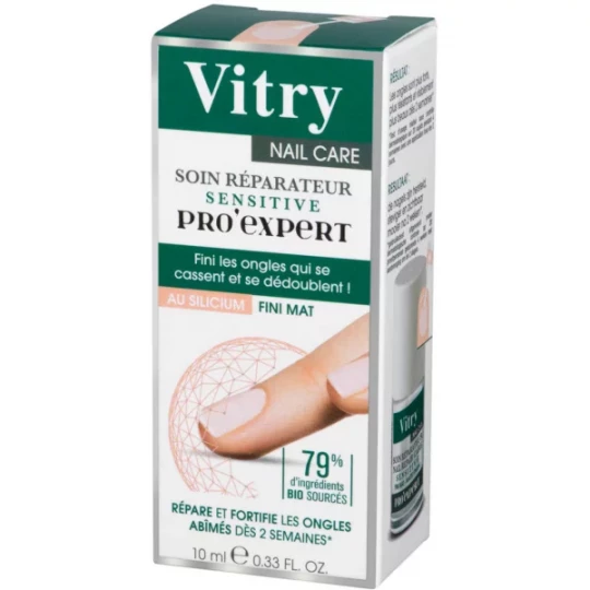Vitry Nail Care Soin Réparateur Sensitive Pro Expert au Silicium Fini Mat 10 ml