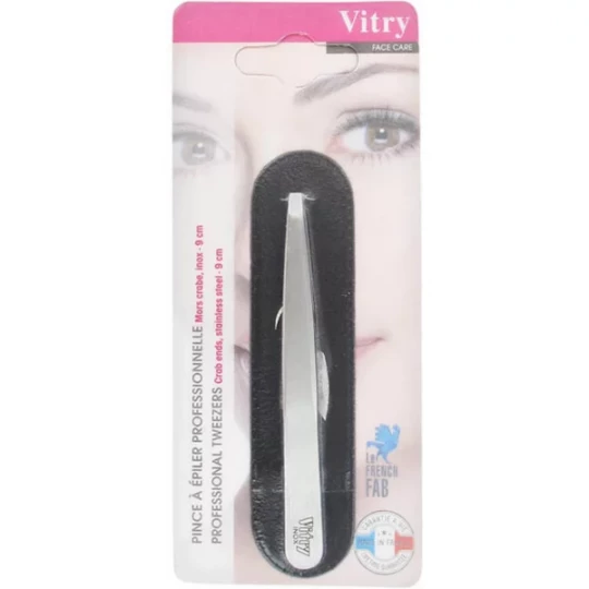Vitry Pince à Epiler Professionnelle Mors Crabe Inox Grise 9 cm