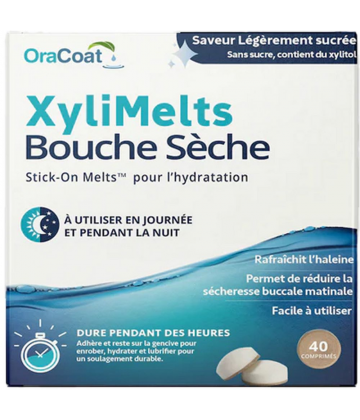 XyliMelts Bouche Sèche Saveur Légèrement Sucrée 40 Comprimés