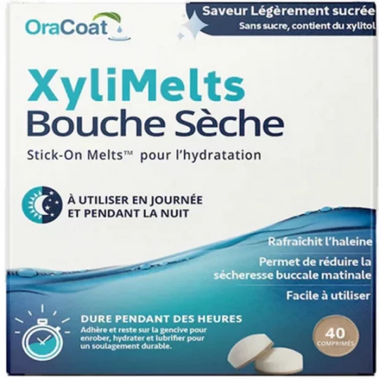 XyliMelts Bouche Sèche Saveur Légèrement Sucrée Comprimés x 40