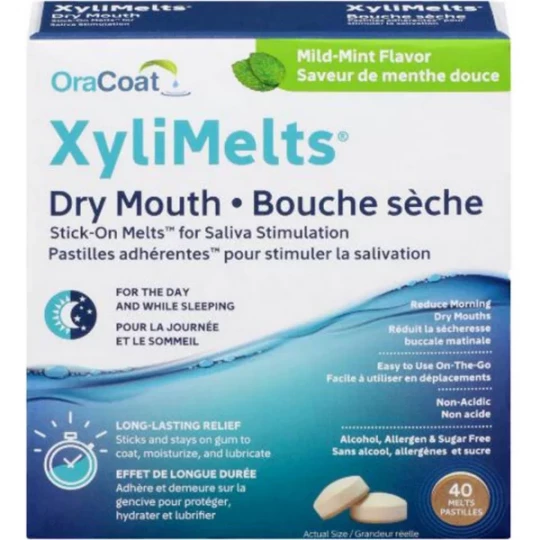 XyliMelts Bouche Sèche Saveur Menthe Douce Comprimés x 40