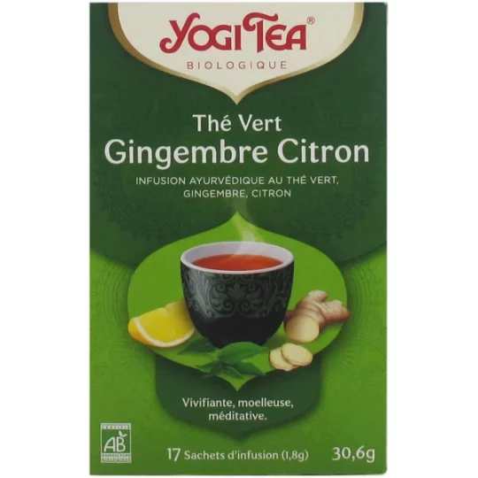 Yogi Tea Thé Vert Gingembre Citron Bio Sachets x 17