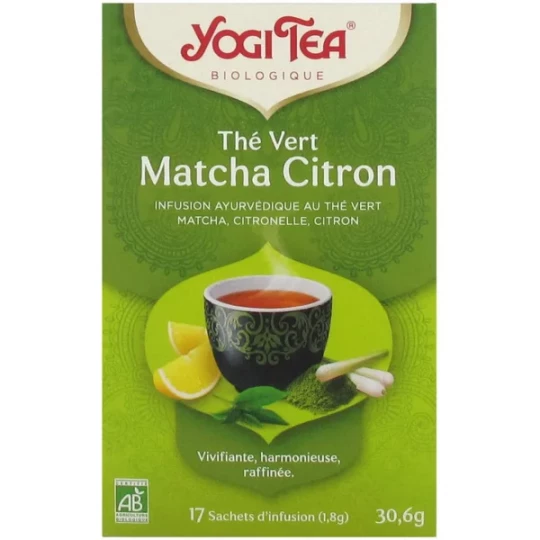 Yogi Tea Thé Vert Matcha Citron Bio Sachets x 17