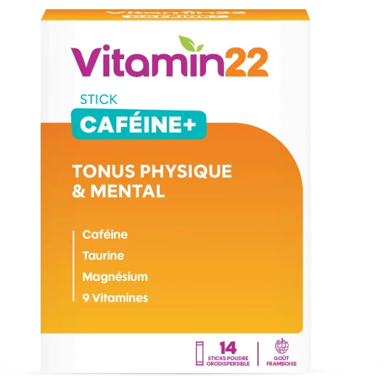 Vitamin22 Caféine + Energie Instant Sticks de Poudre Orodispersible x 14