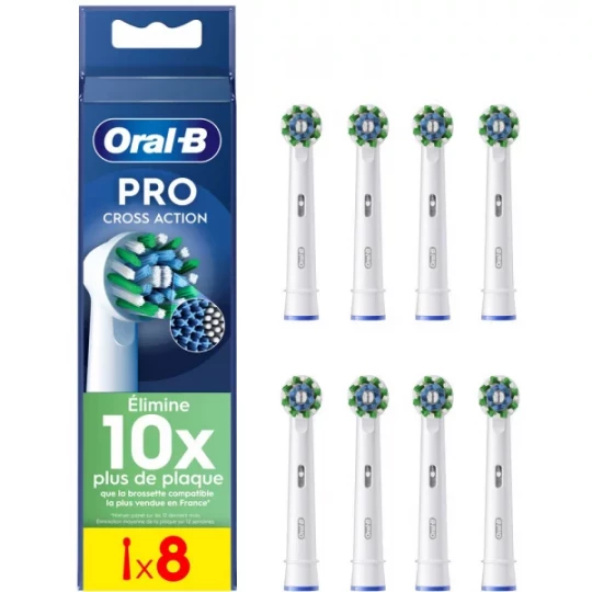 Oral'B Pro Brossettes de Rechange Cross Action x 8