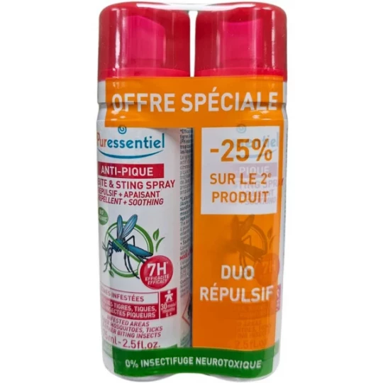 Puressentiel Anti-Pique Répulsif et Apaisant 2 x 75 ml