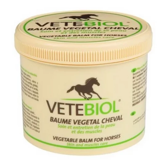Vetebiol Baume Végétal Soin et Entretien de la Peau et des Muscles des Chevaux 400 g