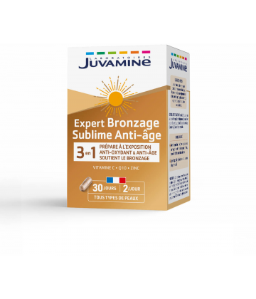 Juvamine Expert Bronzage Sublime Anti-Âge 3 en 1 Gélules x 60