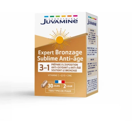 Juvamine Expert Bronzage Sublime Anti-Âge 3 en 1 Gélules x 60