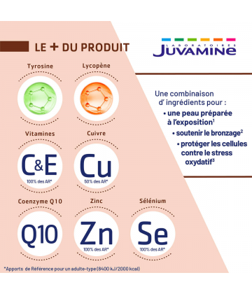 Juvamine Expert Bronzage Sublime Anti-Âge 3 en 1 Gélules x 60