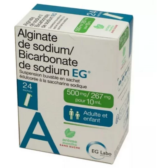 Alginate de Sodium / Bicarbonate de Sodium EG Sachets x 24