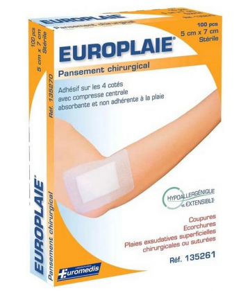 Euromedis Europlaie Pansement Adhésif Stérile X 5