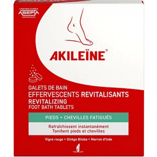 Akiléine Galets de Bain Effervescents Pieds Fatigués 20 g x 6