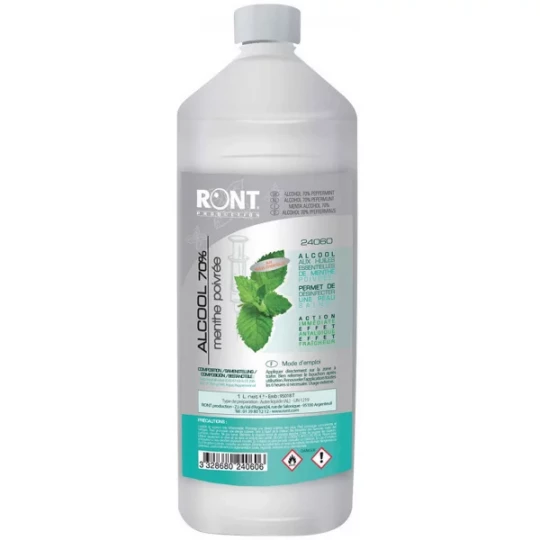 Alcool isopropylique à 70% menthe poivrée 1 L