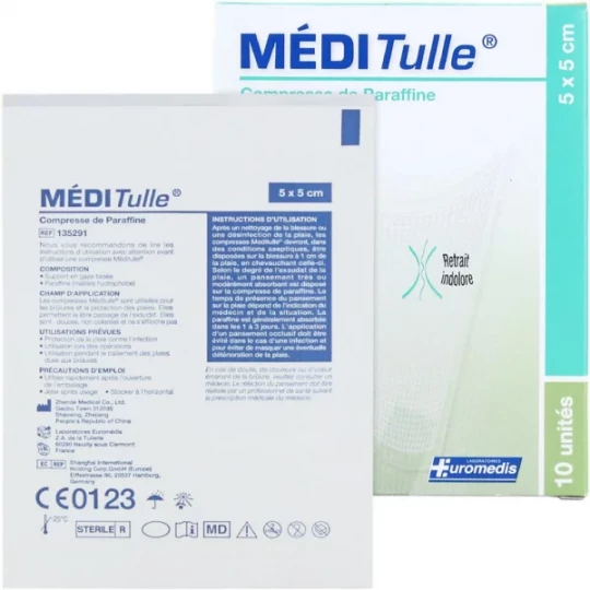 Euromedis Pansements Gras Stériles Méditulle x 10