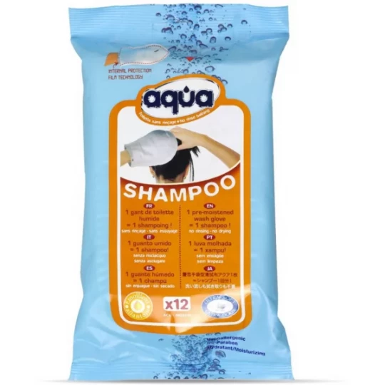 Cleanis Gant pour Shampoing à Sec Aqua x 12