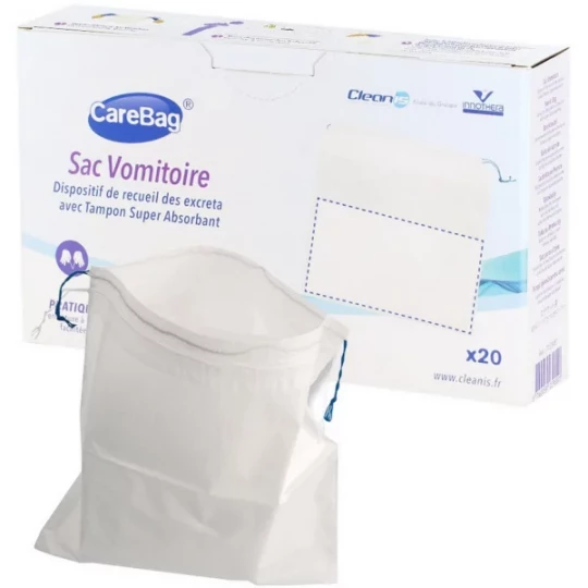 Sac Vomitoire CareBag Absorbant Jetable X 20