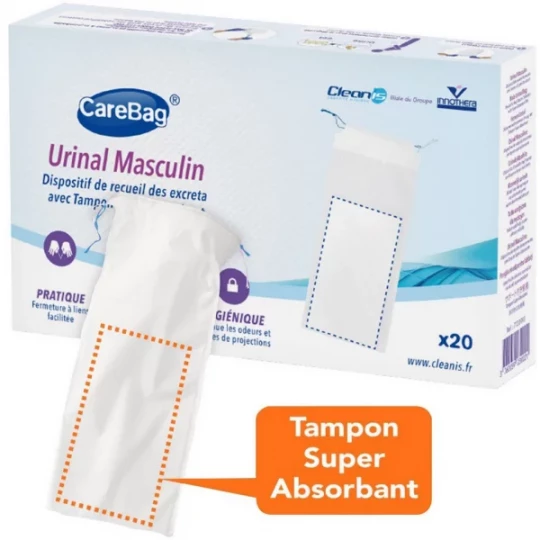 Urinal CareBag Sac Absorbant Jetable pour Homme X 20
