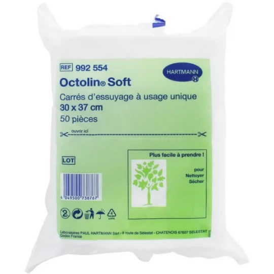 Hartmann Octolin Soft Carrés d'Essuyage x 50