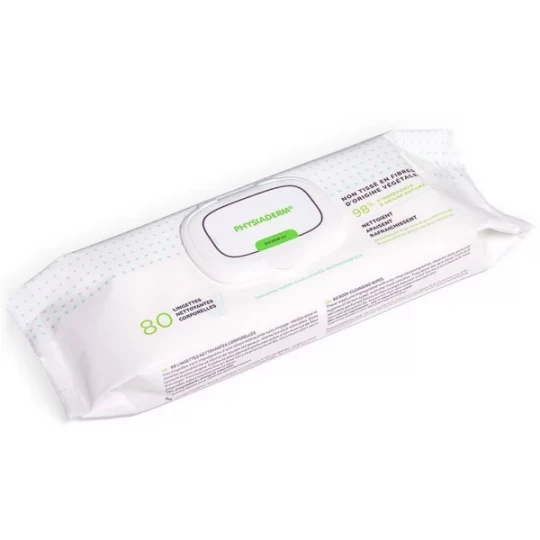 Physiaderm Lingettes Nettoyantes Corporelles x 80