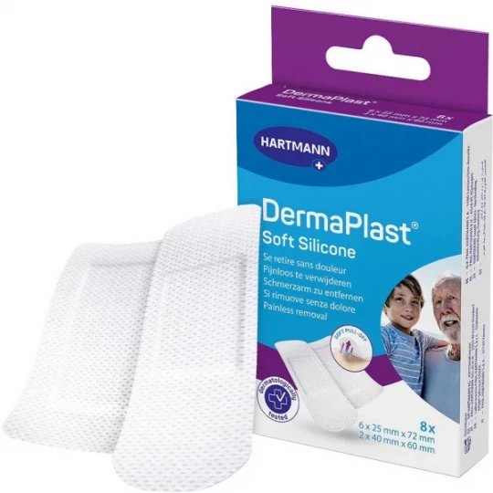 Hartmann Pansements pour Peaux Sensibles DermaPlast Soft Silicone x 8