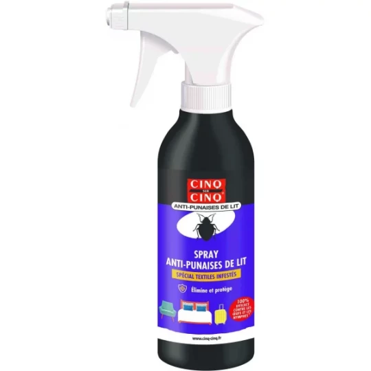 Cinq sur Cinq Spray Anti-Punaises de Lit Spécial Textiles Infestés 250 ml