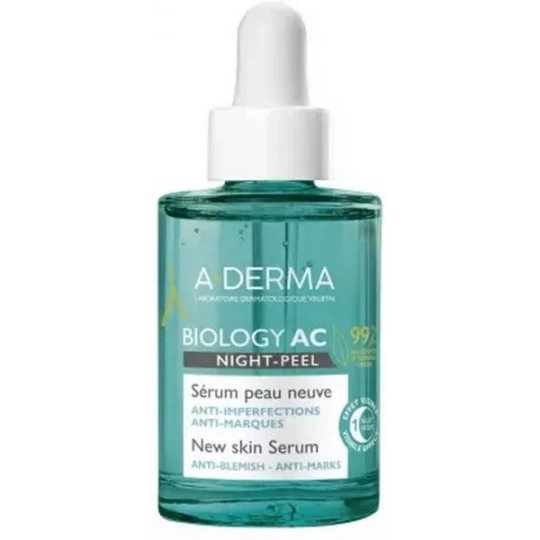 A-Derma Biology AC Night Peel Sérum Peau Neuve 30 ml