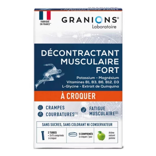 Granions Décontractant Musculaire Fort Comprimés à Croquer x 30 - image 2