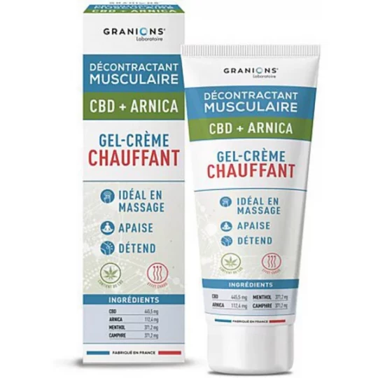 Granions Décontractant Musculaire CBD + Arnica Gel-crème Chauffant 75 ml