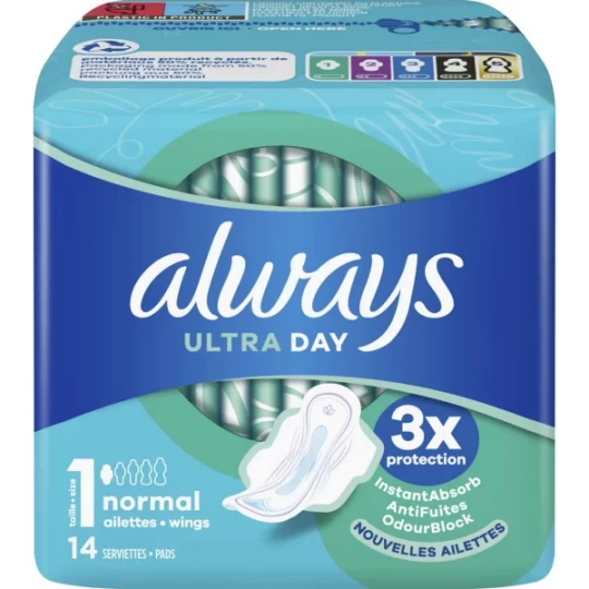 Always Ultra Day Serviettes Hygiéniques Taille 1 x 14