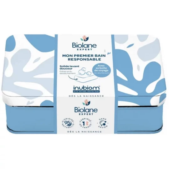 Biolane Expert Solide Lavant Douceur Sans Savon 75 g + Boîte de Rangement