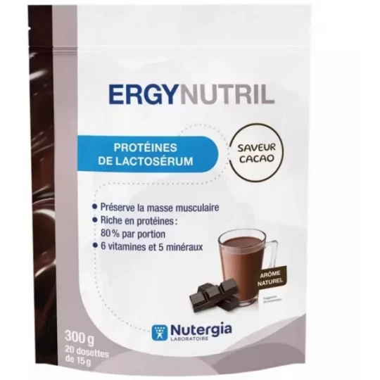 Nutergia Ergynutril Protéines de Lactosérum Saveur Cacao 300 g