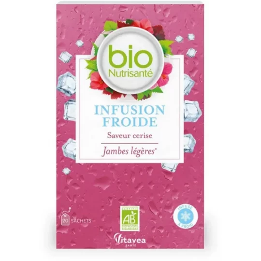 BioNutrisanté Infusion Froide Jambes Légères Cerise Sachets x 20