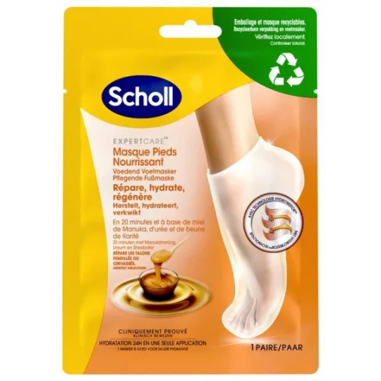 Scholl Masque Pieds Nourrissant au Miel de Manuka Paire