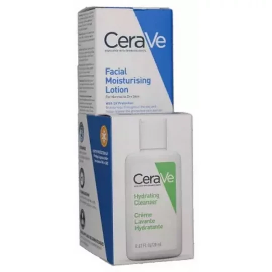 CeraVe Crème Hydratante Visage SPF30 52 ml + Crème Lavante Hydratante 20 ml
