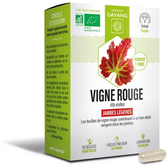 Dayang Jambes Légères Vigne Rouge Bio Gélules x 30
