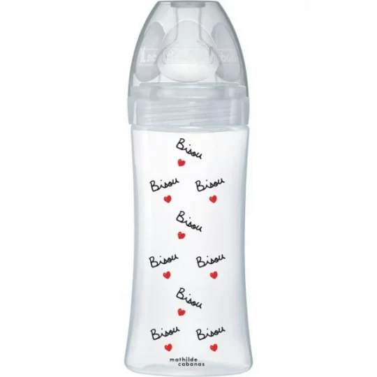 Dodie Biberon Cabanas Bisou Tétine Plate +6 mois 330 ml