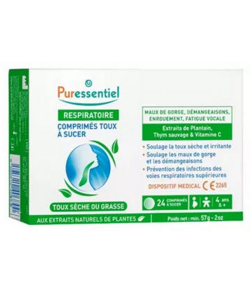 Puressentiel Respiratoire Comprimés Toux à Sucer x 24