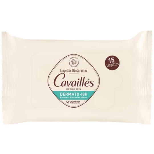 Rogé Cavaillès Dermato Lingettes Déodorantes 48h x 15
