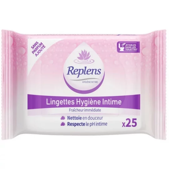 Replens Lingettes Hygiène Intime x 25