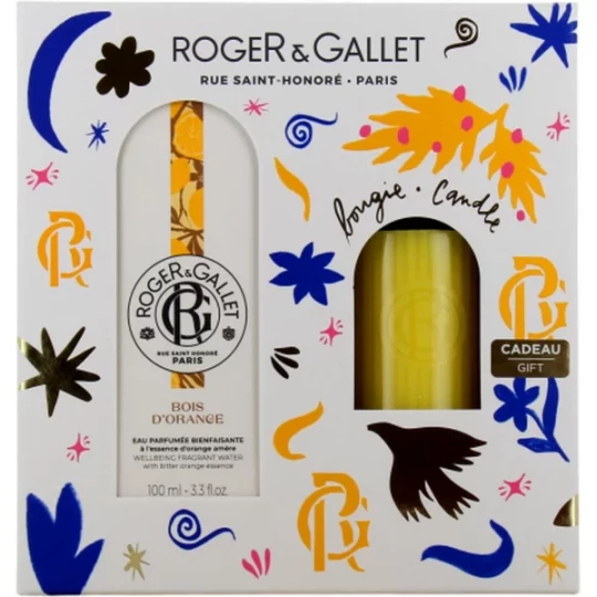 Roger&Gallet Coffret Eau Parfumée Bienfaisante Bois d'Orange 30 ml + Bougie 75 g offerte