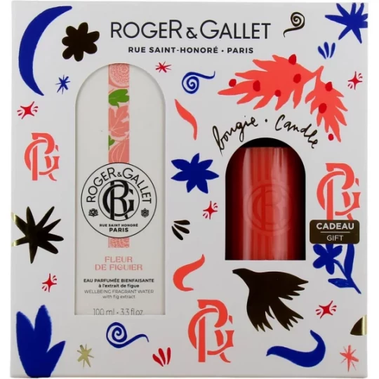 Roger&Gallet Coffret Eau Parfumée Bienfaisante Fleur de Figuier 30 ml + Bougie 75 g offerte