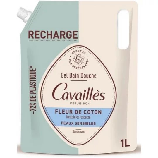 Rogé Cavaillès Gel Bain Douche Fleur de Coton Recharge 1 L