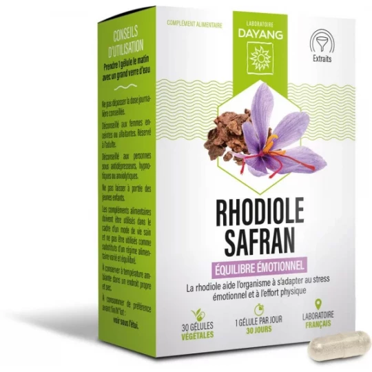 Dayang Rhodiole Safran Gélules x 30