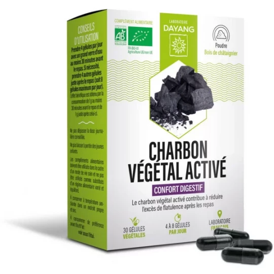 Dayang Charbon Végétal Activé Bio Gélules x 30
