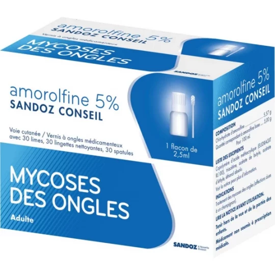 Sandoz Conseil Amorolfine 5% 2,5 ml