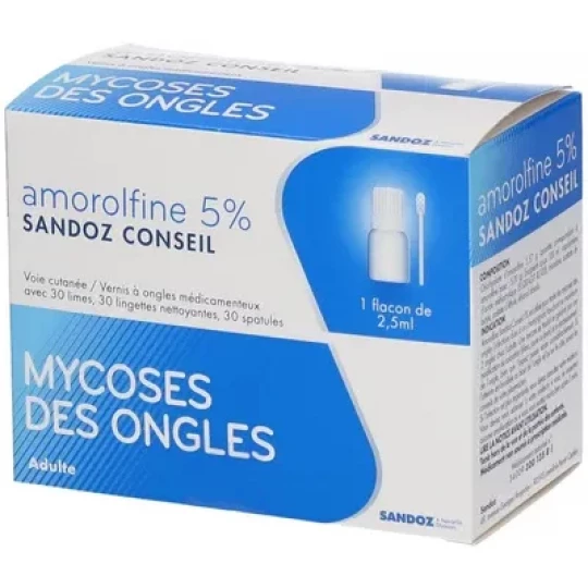 Sandoz Conseil Amorolfine 5% 2,5 ml