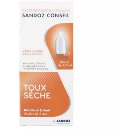 Sandoz Conseil Oxomémazine 0,33 mg/ml Sirop Sans Sucre 150 ml - image 4