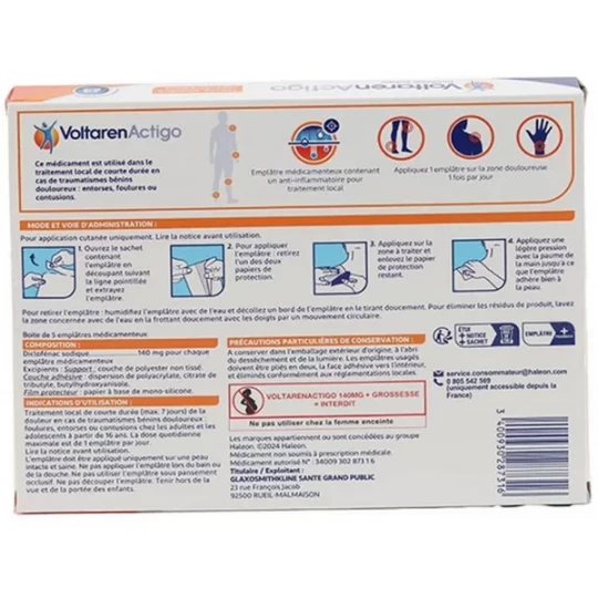 VoltarenActigo 140 mg Emplâtre Médicamenteux - image 4