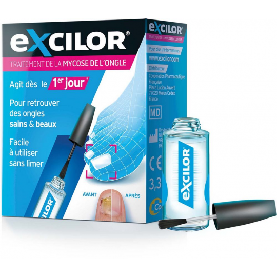 Excilor Traitement de la Mycose de l'Ongle Solution avec Pinceau Applicateur 3,3 ml